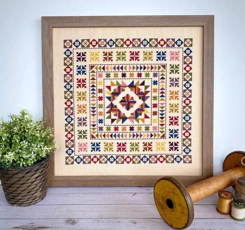 Meet Me In The Garden Cross Stitch DOWNLOAD - Primitive Gatherings